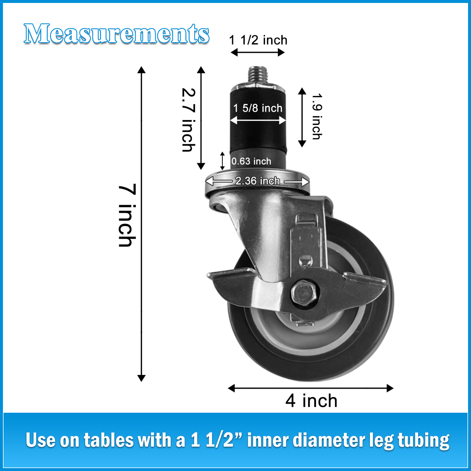 4 inch Work Table Caster Wheels