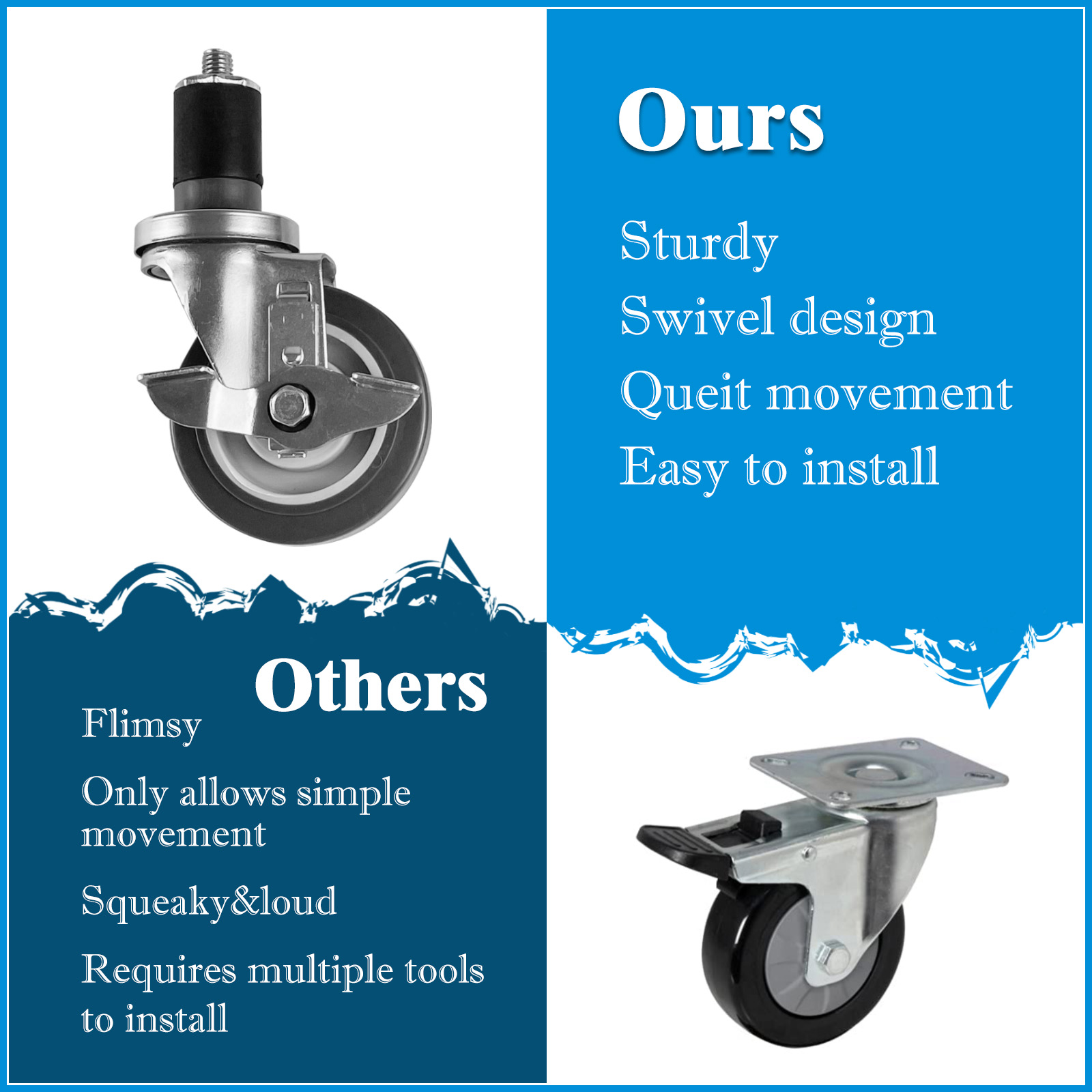 4 inch Work Table Caster Wheels