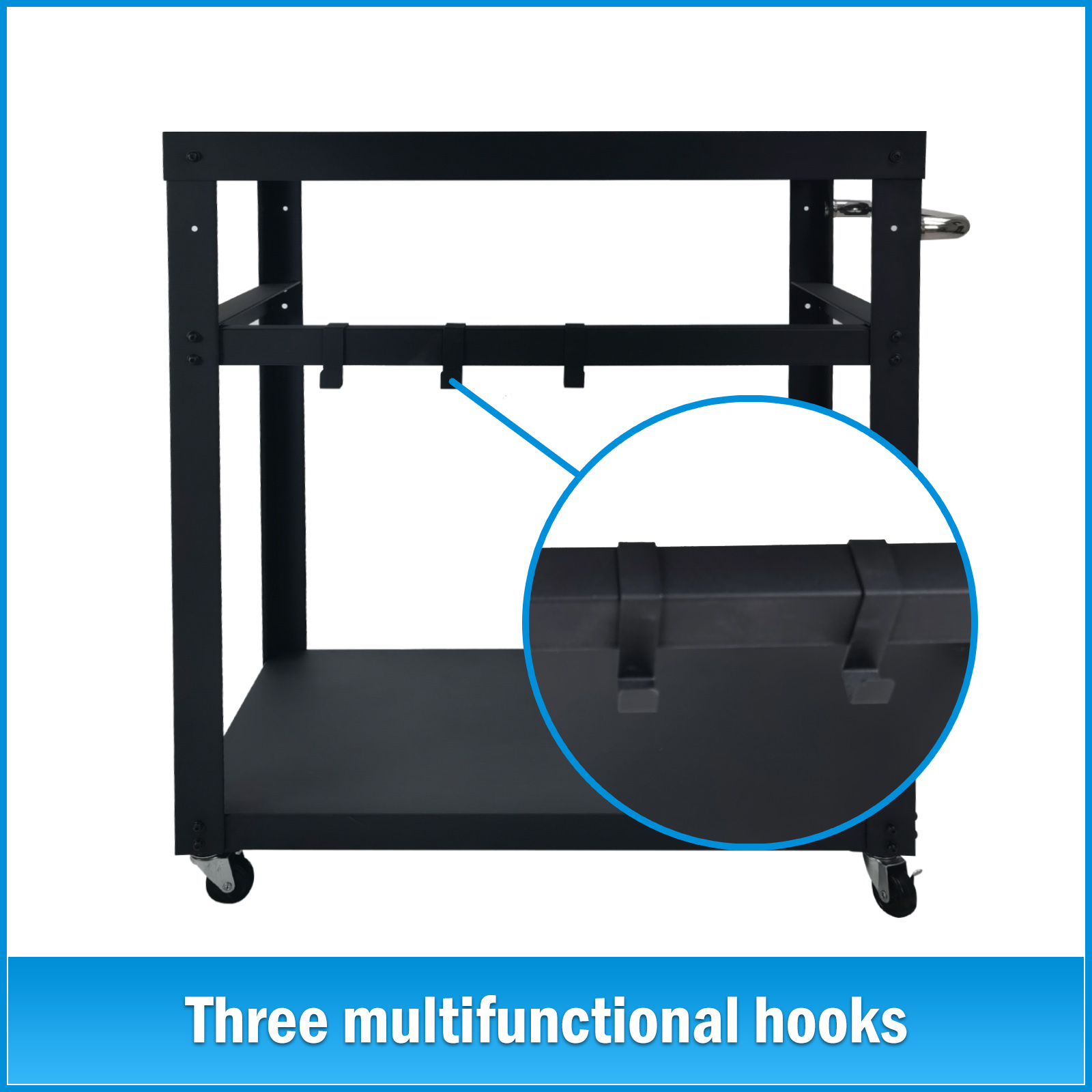 Double-Shelf Movable Outdoor Worktable