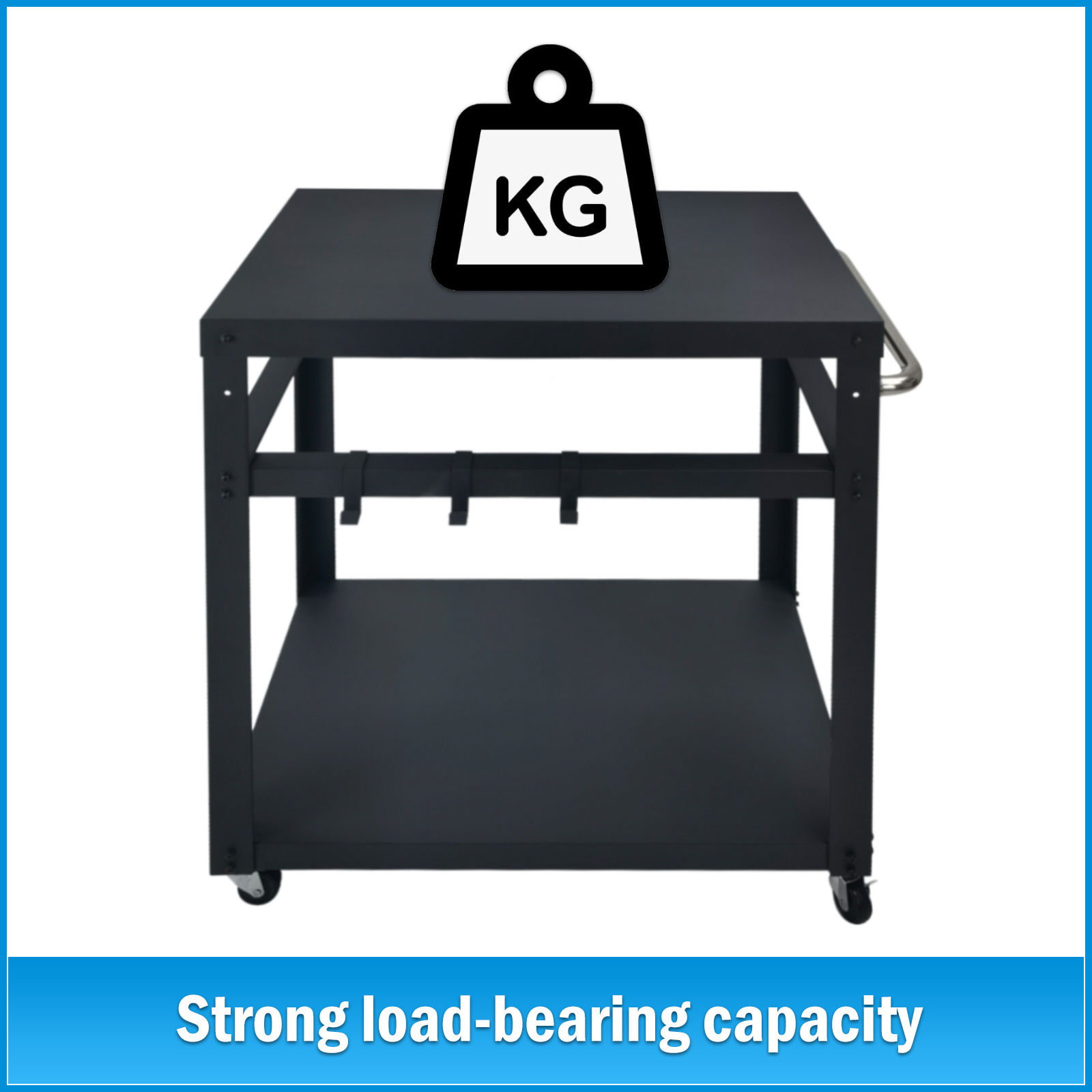 Double-Shelf Movable Outdoor Worktable