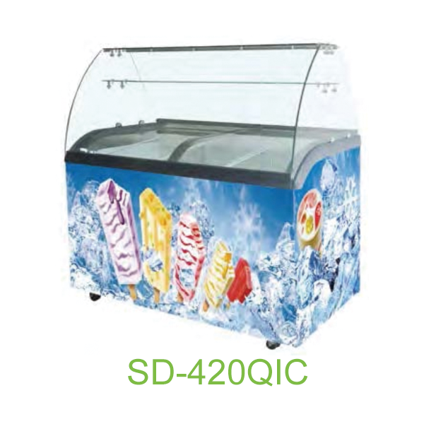 Top curved sliding glass lid