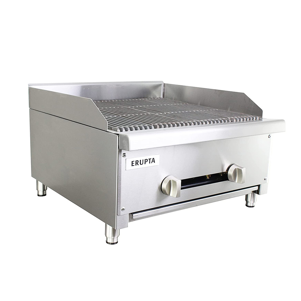 ERUPTA Commercial Stainless steel Charbroilers 24'' Natural/Propane Gas grill with 2 Burners BTU 56,000 Restaurant Equipment